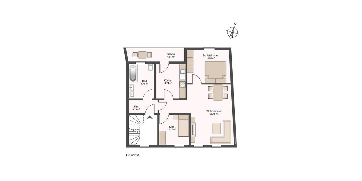 Etagenwohnung Delitzsch - 3 Zimmer, 82 m&sup2;, 195.000&euro; | Angebot:25676211