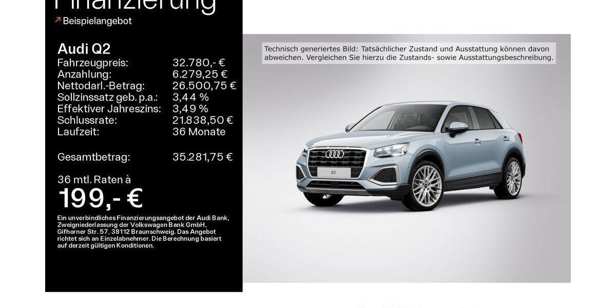 Audi Q2 3.296 km 32.780 € Schweinfurt 97424