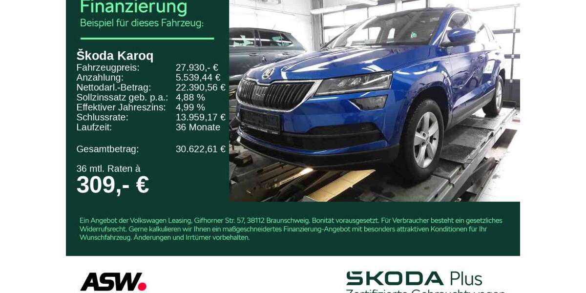 Skoda Karoq 49.600 km 27.930 &euro; Bad Rappenau 74906