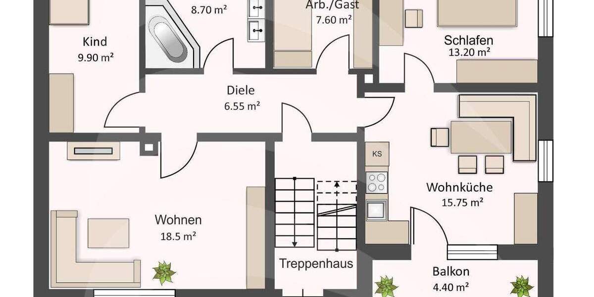 Doppelhaushälfte Ergolding - 6 Zimmer, 164 m&sup2;, 549.800&euro; | Angebot:25669410