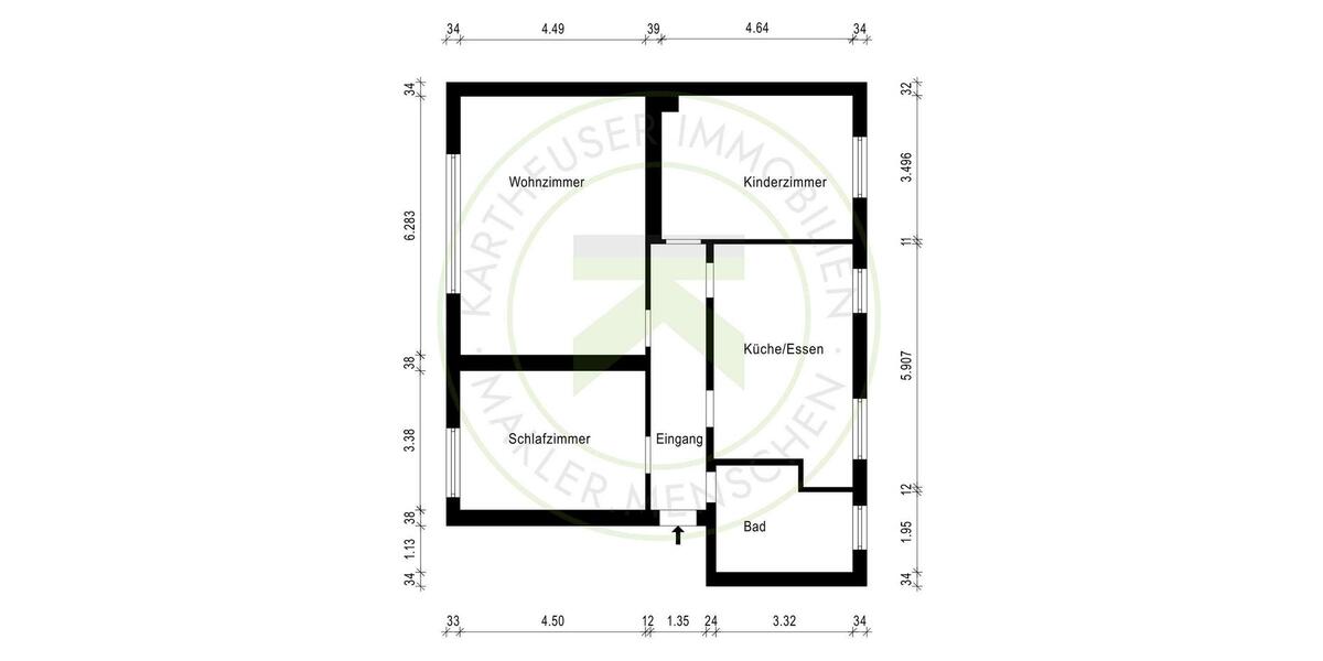 Dachgeschoßwohnung Velbert - 3 Zimmer, 77 m&sup2;, 615&euro; | Angebot:26676315