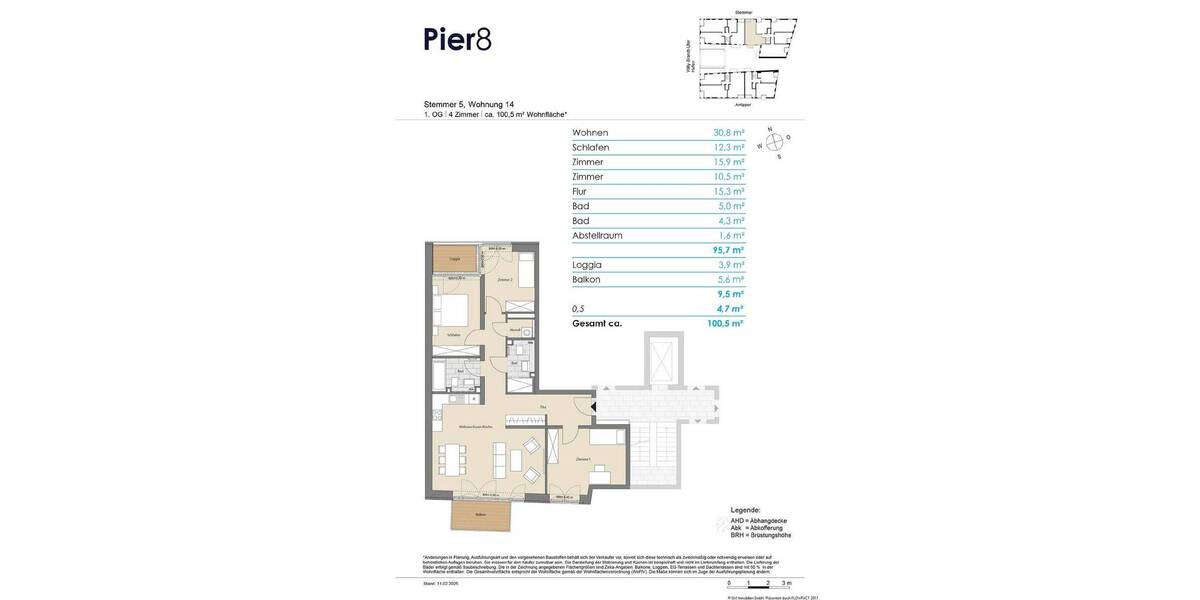 Etagenwohnung Kiel Gaarden-Ost - 4 Zimmer, 100 m&sup2;, 518.200&euro; | Angebot:25768900