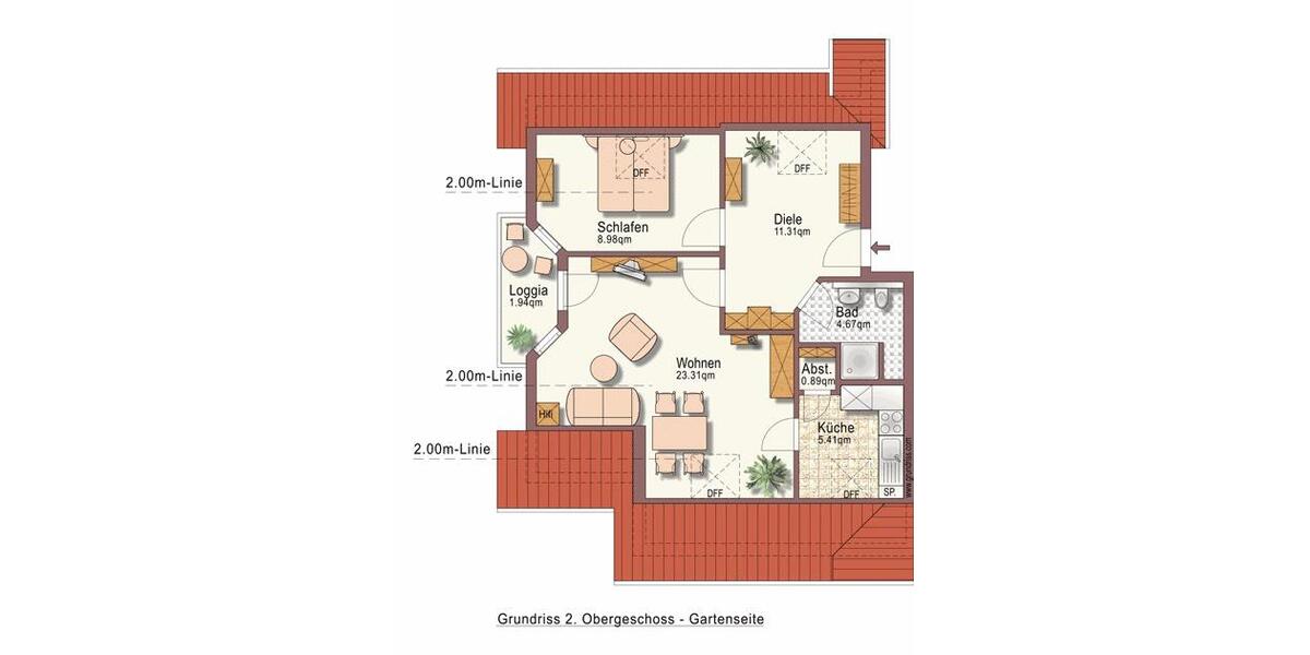 Etagenwohnung Bad Neuenahr-Ahrweiler Ahrweiler - 2 Zimmer, 54 m&sup2;, 753&euro; | Angebot:26025403