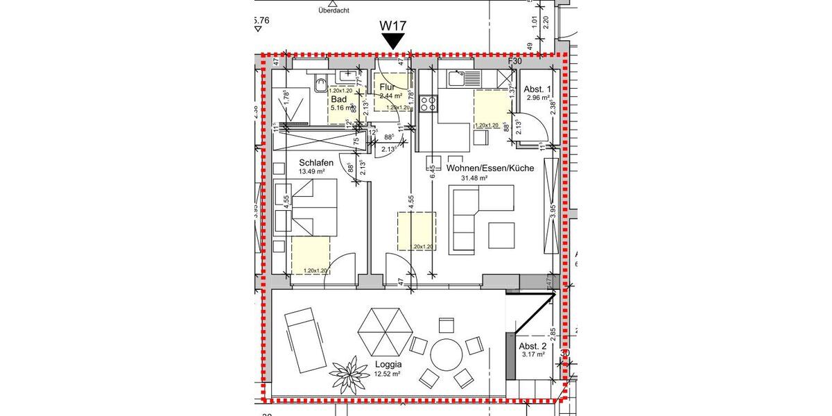 Dachgeschoßwohnung Meppen - 2 Zimmer, 72 m&sup2;, 800&euro; | Angebot:26677772