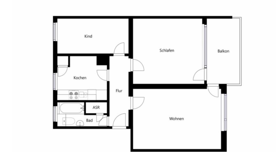 Erstbezug nach Renovierung 3 Zimmer-Wohnung mit Balkon 3 zimmer