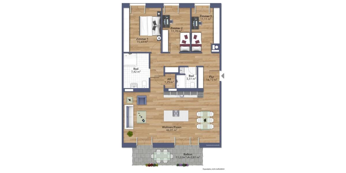 Etagenwohnung Andechs - 4 Zimmer, 116 m&sup2;, 1.960&euro; | Angebot:24868828