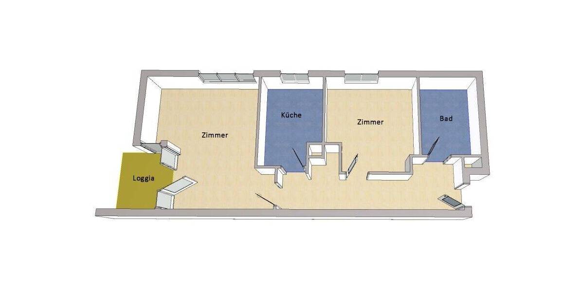 Etagenwohnung Potsdam Kirchsteigfeld - 2 Zimmer, 61 m&sup2;, 245.000&euro; | Angebot:26796373