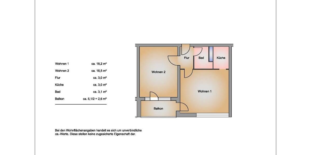 Etagenwohnung Jacobsdorf - 2 Zimmer, 46 m&sup2;, 397&euro; | Angebot:26365898