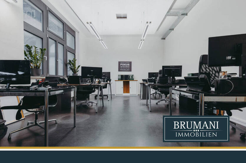 BRUMANI | Büroraum in der alten Zollhalle in Freiburg-Brühl! Mitarbeiter-WC, Kellerraum & Teeküche!