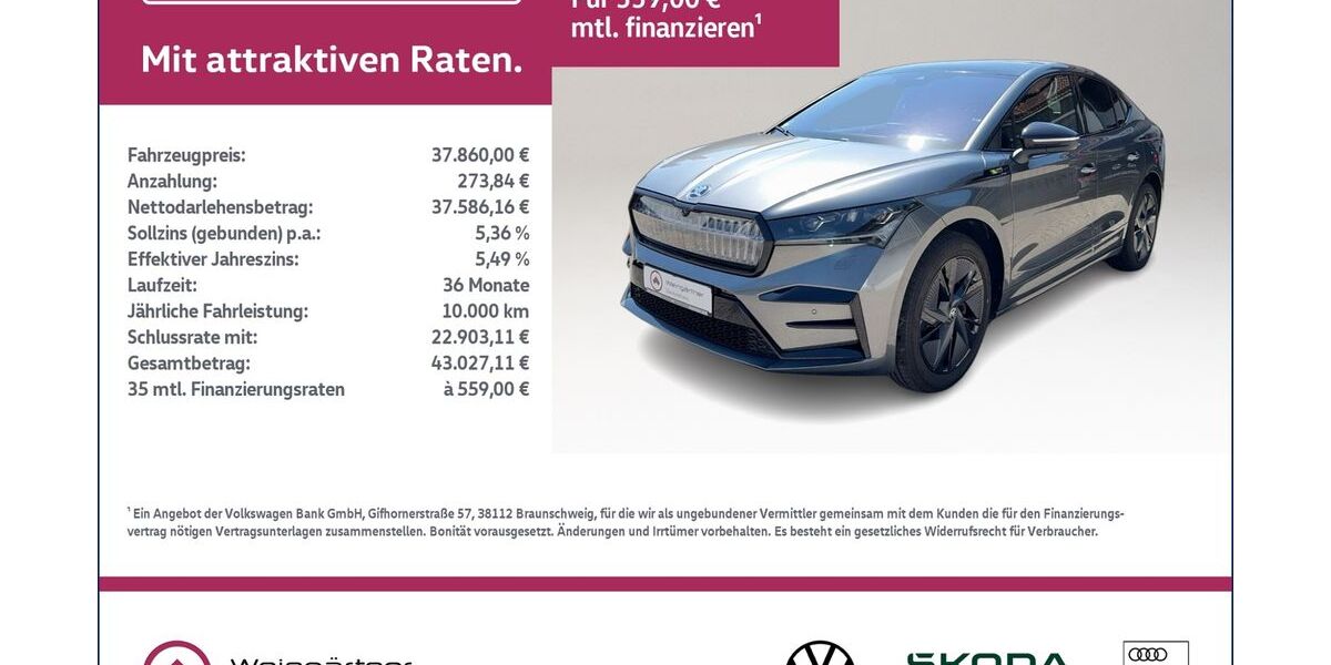 Skoda Enyaq 37.950 km 37.860 &euro; Miesbach 83714