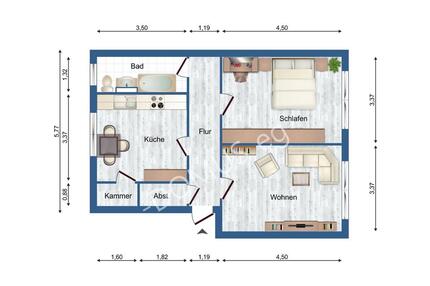 Ramin - Löcknitz. Neu möblierte 2 Zimmer Wohnung mit Einbauküche zu vermieten!