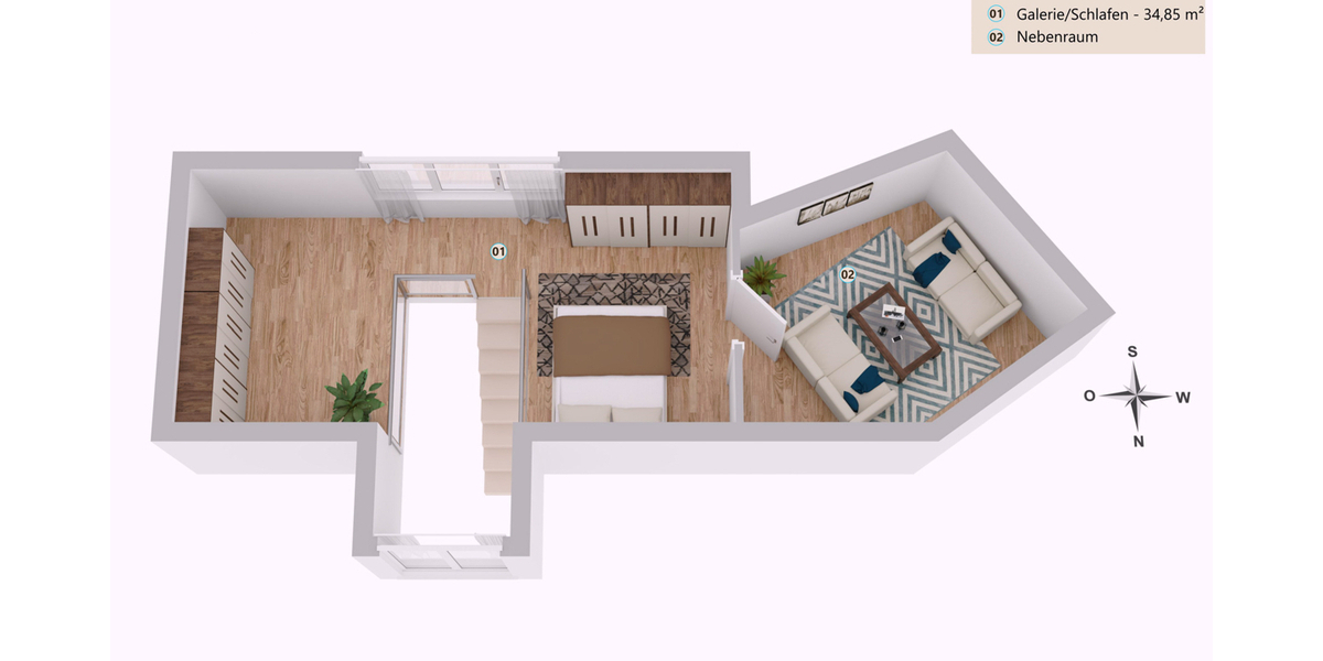 MAISONETTE IM DACHGESCHOSS + 2,5 RAUM VERMIETET + 2 TIEFGARAGENPLÄTZE - Maisonettenwohnung Leipzig Zentrum-Ost | Angebot:26942692