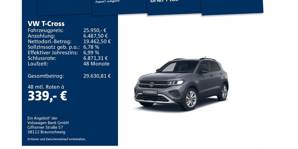 VW T-Cross 5.990 km 25.950 &euro; Mosbach 74821