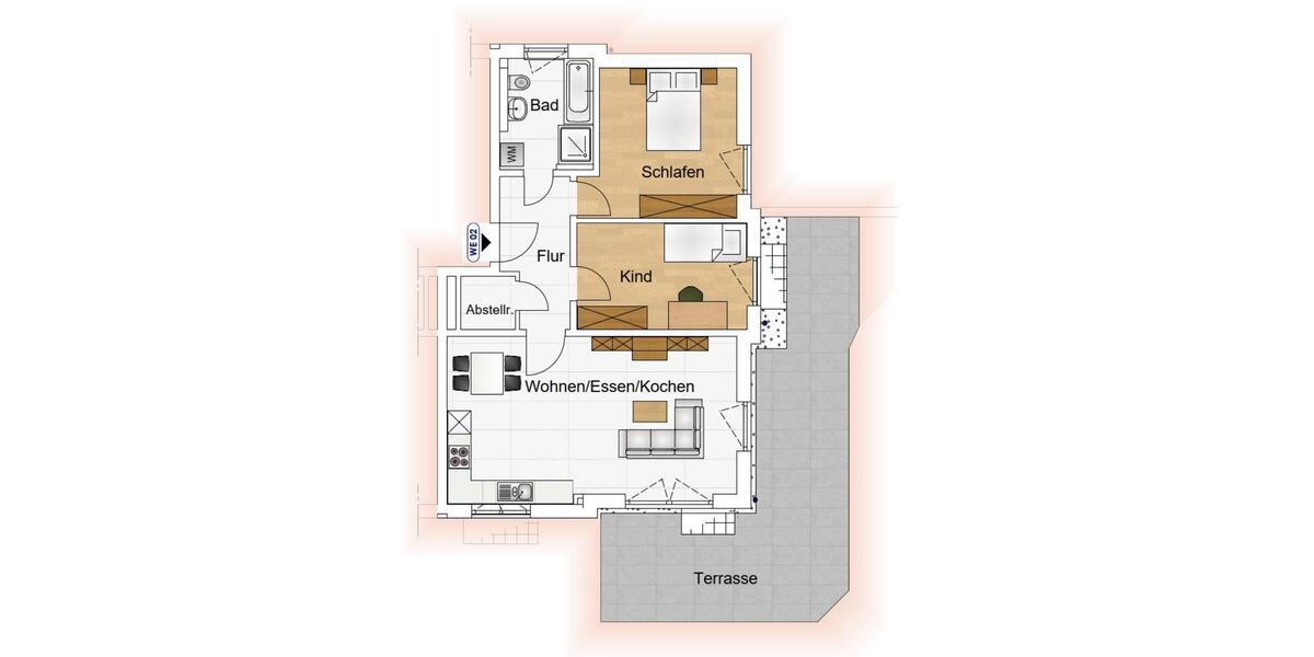 ERSTBEZUG: Drei-Zimmer-Terrassenwohnung in ruhiger Wohngegend zimmer