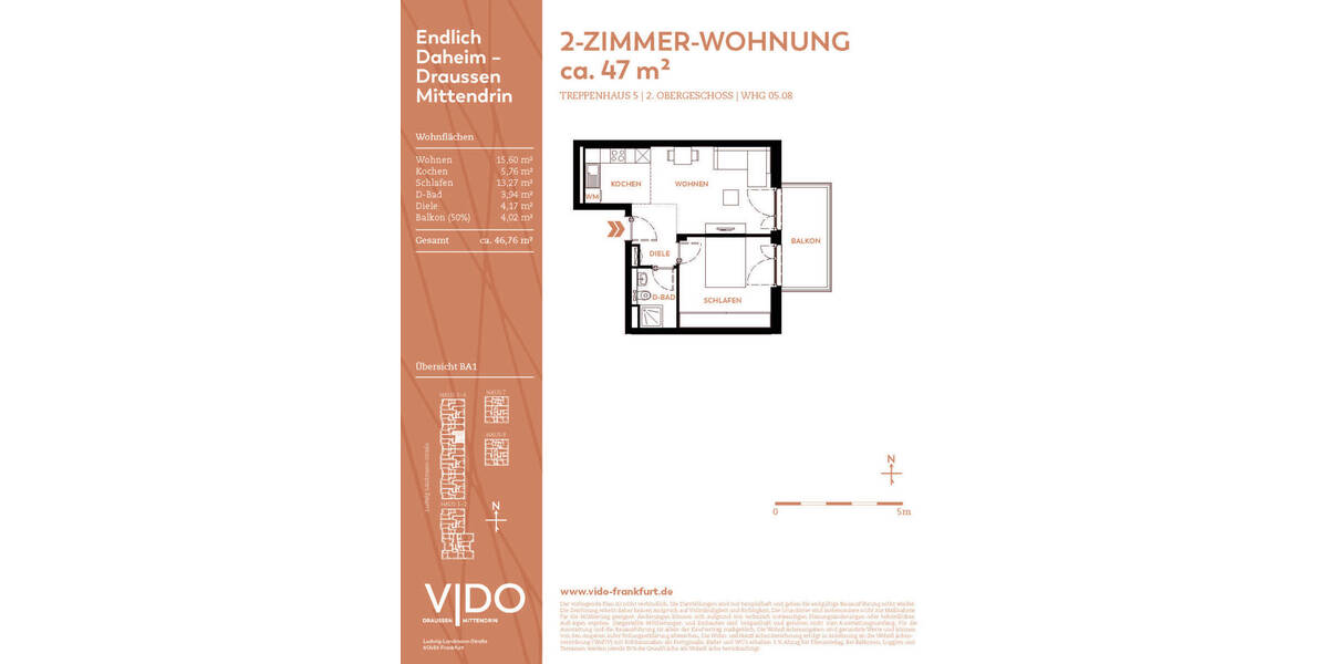 Etagenwohnung Frankfurt am Main Bockenheim - 2 Zimmer, 50 m&sup2;, 1.290&euro; | Angebot:26247538