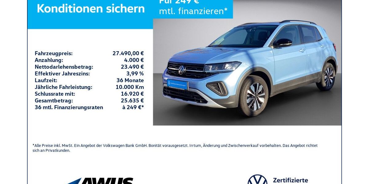 VW T-Cross 2.200 km 27.490 &euro; Schwerin 19057