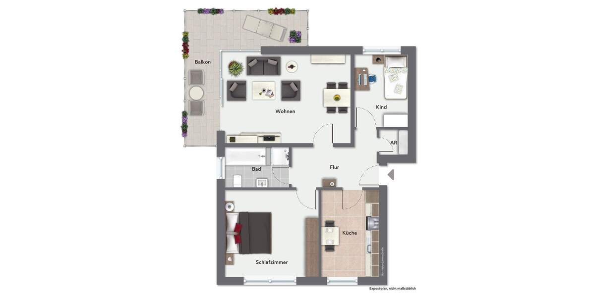 Etagenwohnung Greven Reckenfeld - 3 Zimmer, 71 m&sup2;, 175.000&euro; | Angebot:23957472