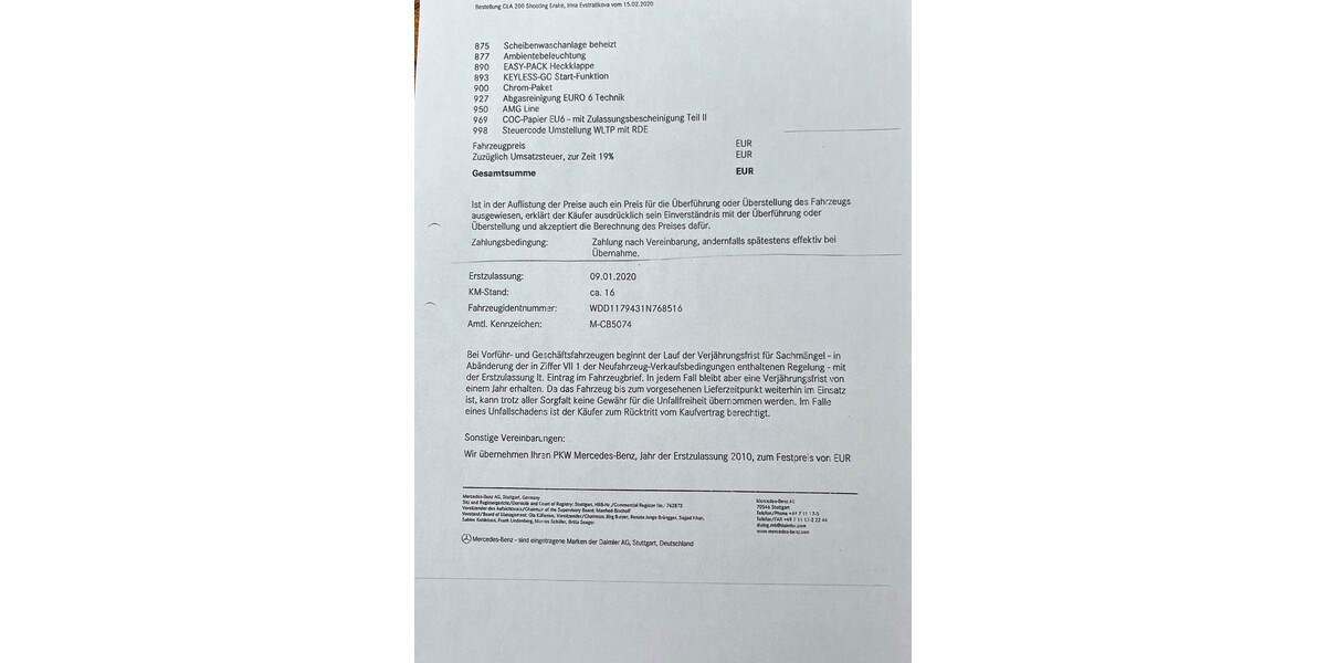 Mercedes-Benz CLA 200 Shooting Braake AMG Linie 46.000 km 21.900 &euro; Aschheim 85609