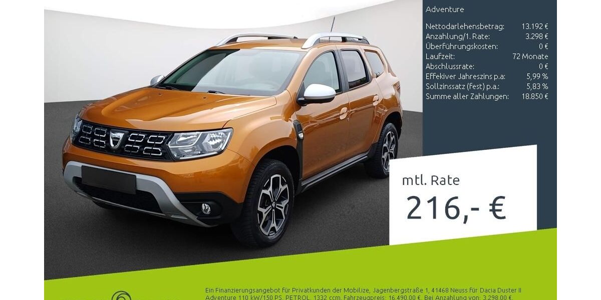 Dacia Duster 37.405 km 16.389 &euro; Stuhr 28816