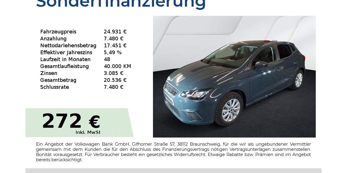 Seat Ibiza 1.450 km 24.931 &euro; Nürnberg 90441