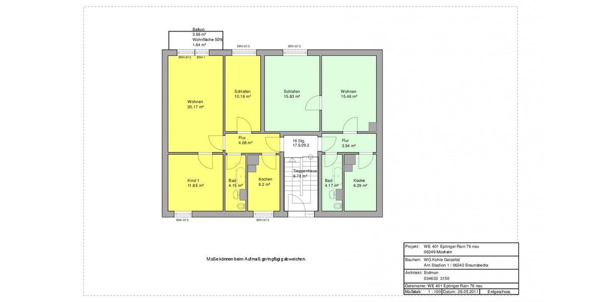 Etagenwohnung Mücheln (Geiseltal) - 2 Zimmer, 49 m&sup2;, 285&euro; | Angebot:25257293