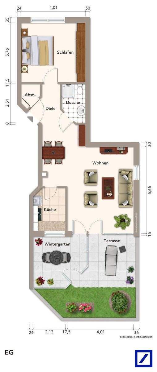 *** Attraktive Erdgeschosswohnung mit Wintergarten*** 2 zimmer