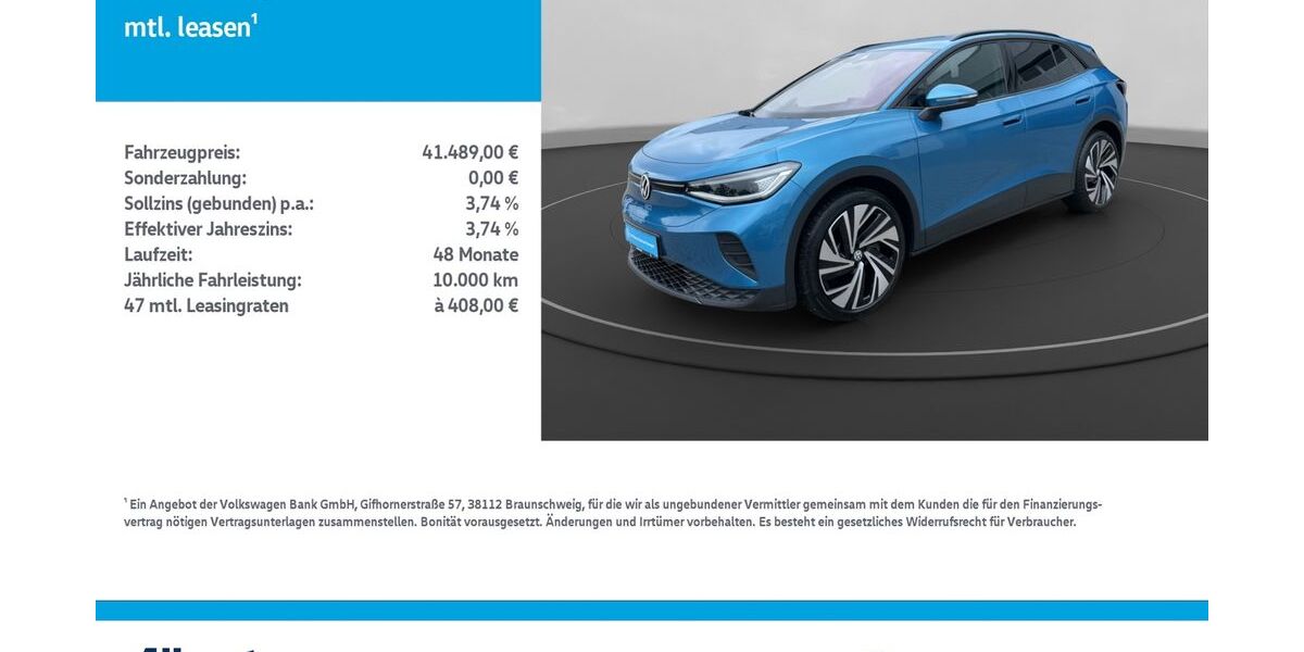 VW ID.4 16.103 km 40.589 &euro; Mühlhausen/Thüringen 99974