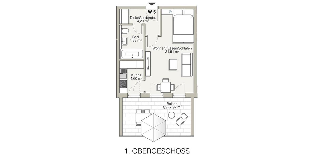 Etagenwohnung Gaimersheim - 1 Zimmer, 44 m&sup2;, 240.000&euro; | Angebot:26902632