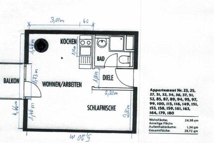 Wohnung Buckenhof - 1 Zimmer, 25 m&sup2;, 420&euro; | Angebot:26224005