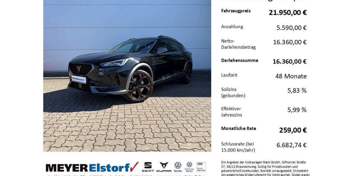 Cupra Formentor 98.000 km 21.950 &euro; Neu Wulmstorf 21629