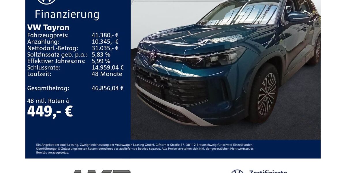 VW Tayron 17.080 km 41.380 &euro; Borna 04552