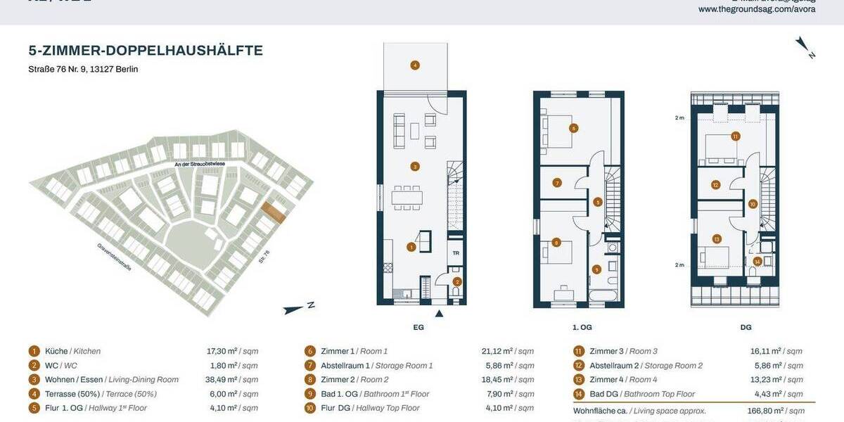 Doppelhaushälfte Berlin Französisch Buchholz - 5 Zimmer, 167 m&sup2;, 999.990&euro; | Angebot:26807494