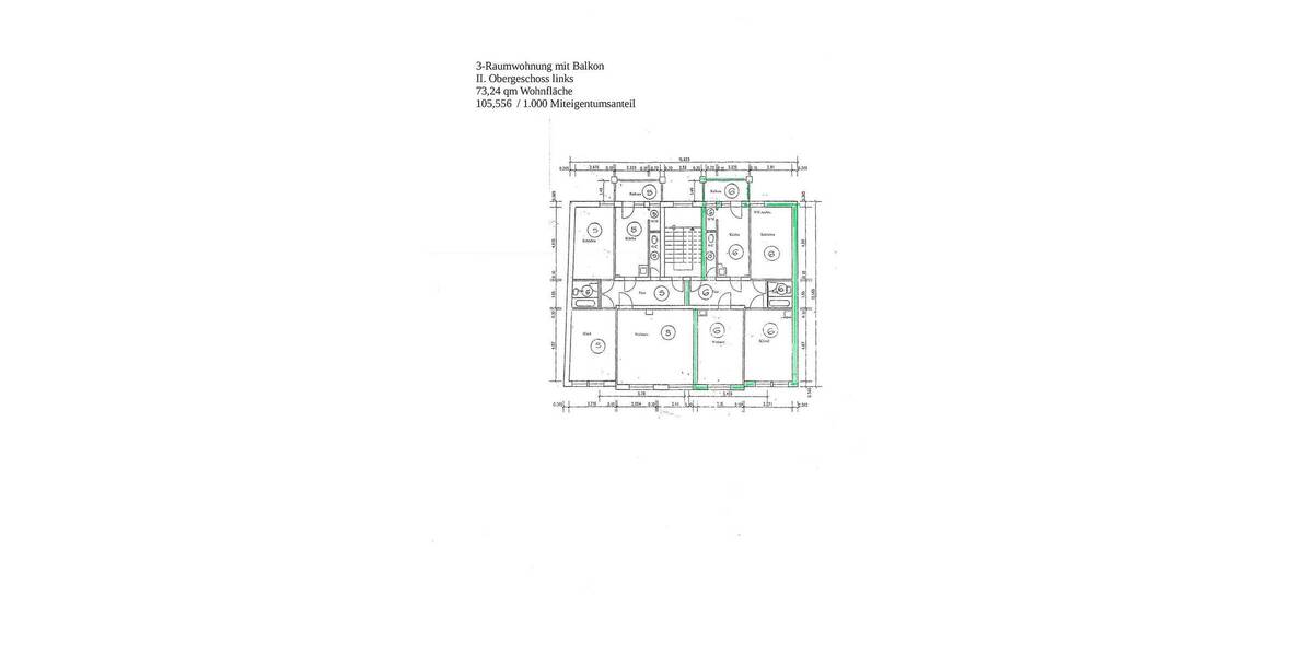 Etagenwohnung Erfurt Daberstedt - 3 Zimmer, 73 m&sup2;, 175.900&euro; | Angebot:26205773