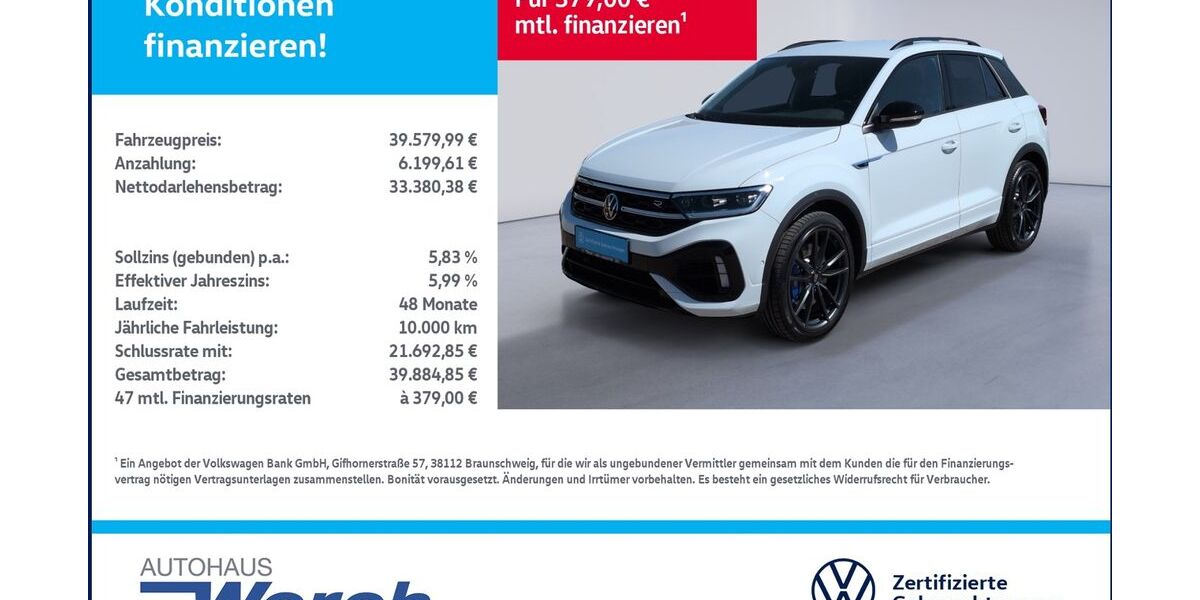 VW T-Roc 7.671 km 39.579 &euro; Südharz 06536