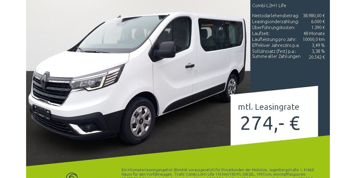 Renault Trafic 9.000 km 34.444 &euro; Stuhr 28816