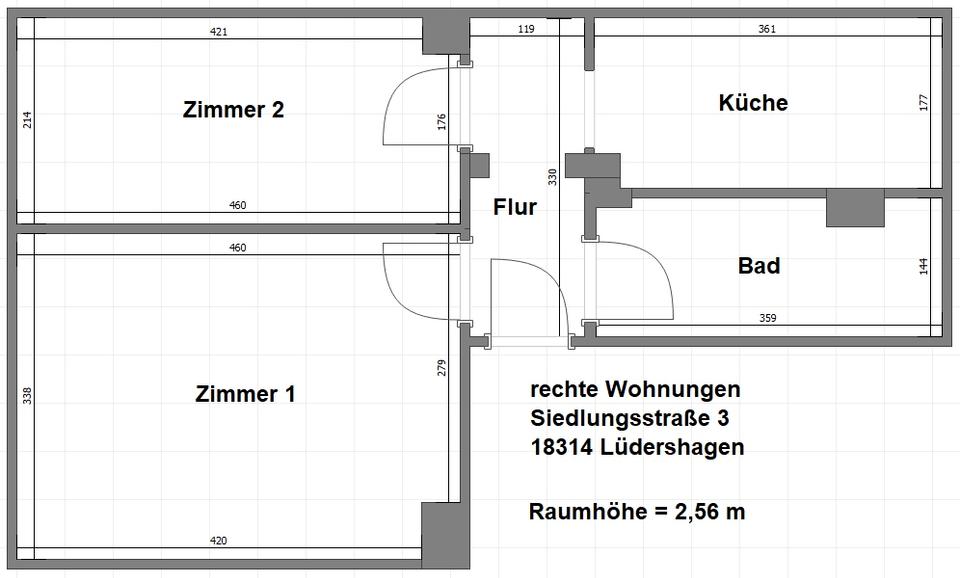 Etagenwohnung Löbnitz - 2 Zimmer, 42 m&sup2;, 275&euro; | Angebot:26480599
