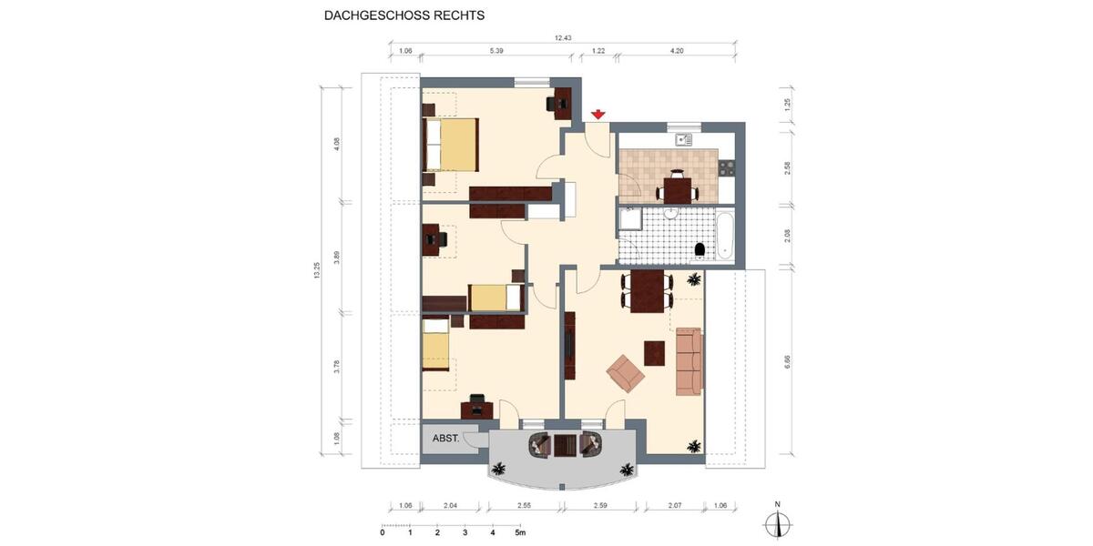 Dachgeschoßwohnung Uetze - 4 Zimmer, 111 m&sup2;, 860&euro; | Angebot:25434083