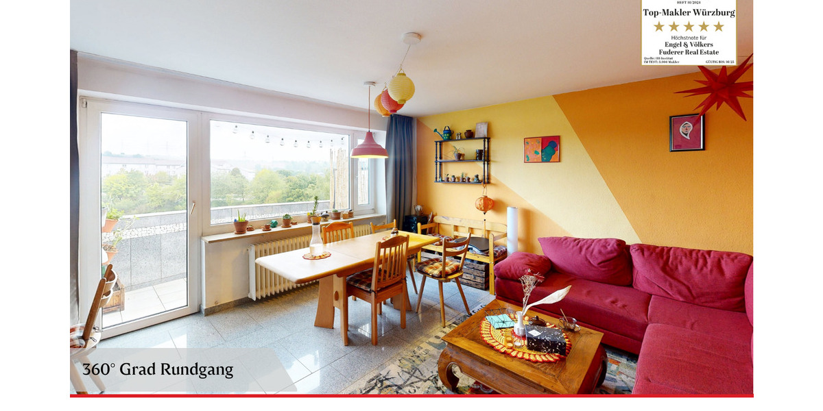 Schöne 3 Zi. ETW in direkter Uninähe & über den Dächern Würzburgs! 3 zimmer