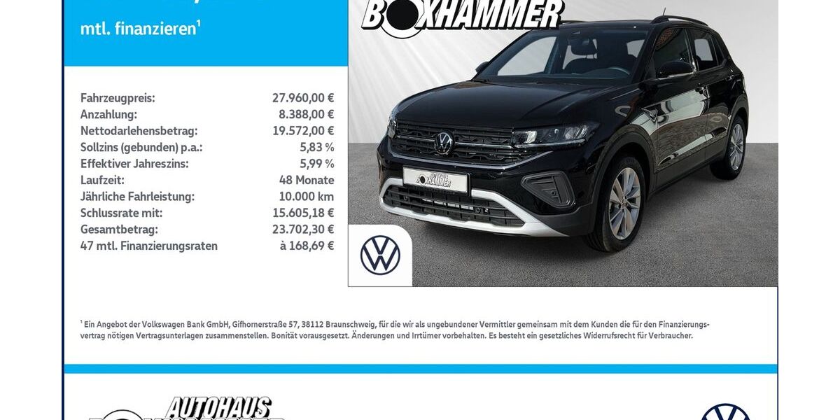 VW T-Cross 3.990 km 27.650 &euro; Bad Aibling 83043