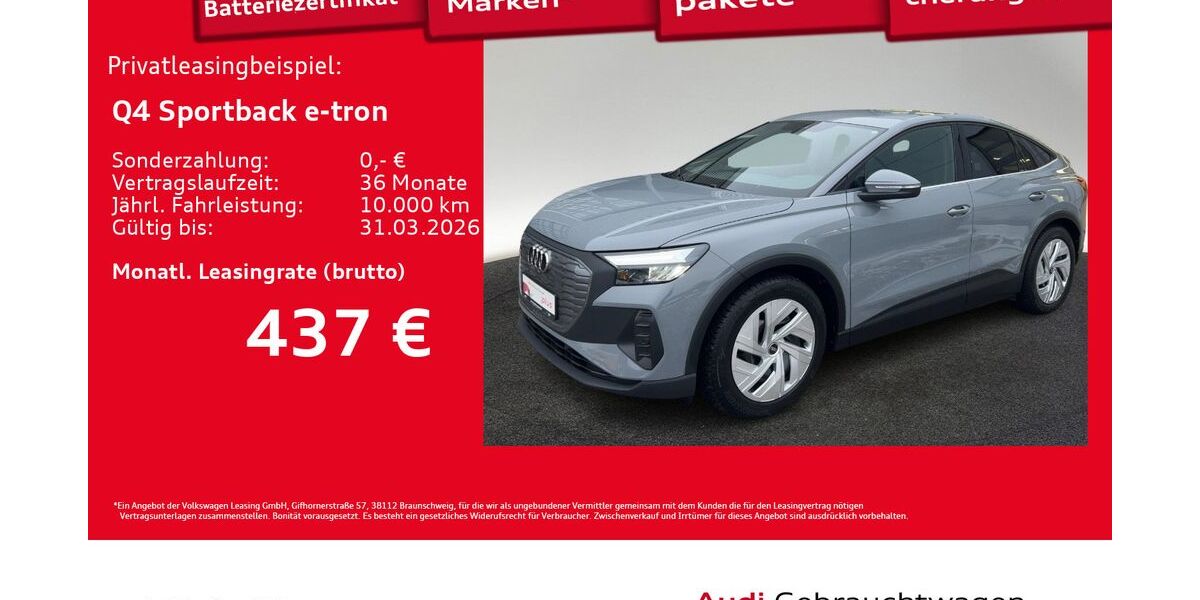 Audi Q4 e-tron 8.989 km 43.790 &euro; Hamburg 22529