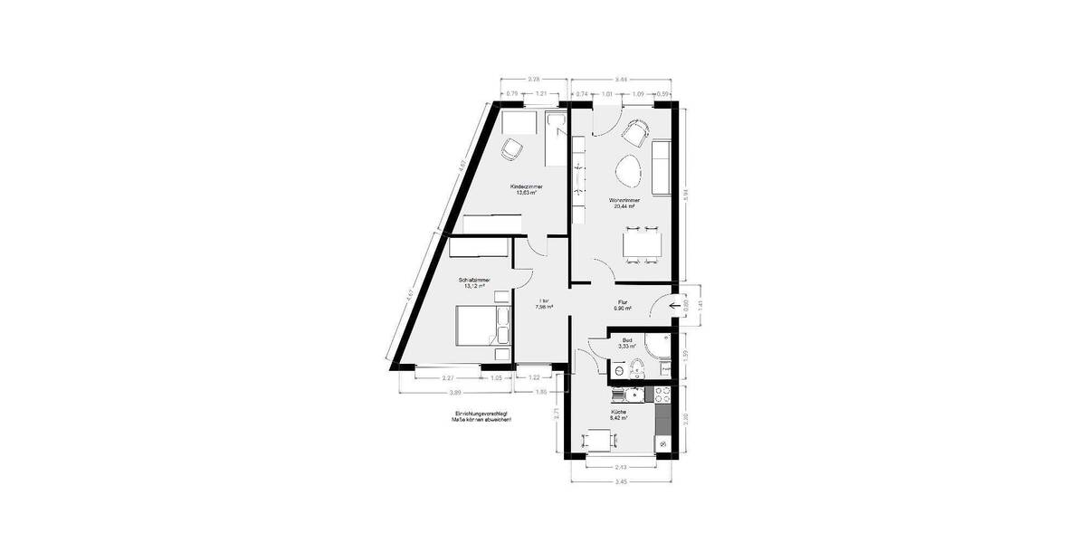 Etagenwohnung Wilkau-Haßlau Haßlau - 3 Zimmer, 75 m&sup2;, 433&euro; | Angebot:26869329
