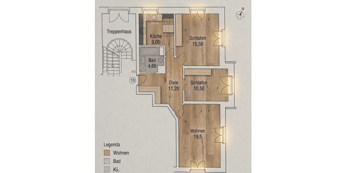 Dachgeschoßwohnung Dresden Cotta - 3 Zimmer, 70 m&sup2;, 890&euro; | Angebot:26662733