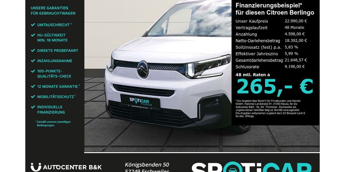 Citroen Berlingo 15.500 km 22.990 &euro; Eschweiler 52249