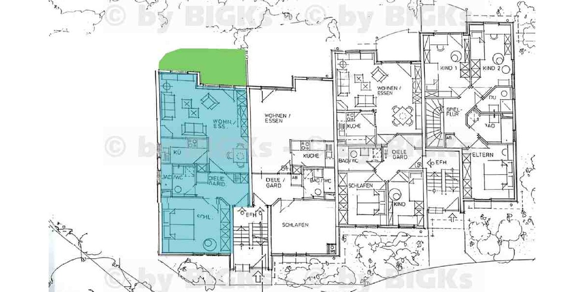 BIGKs - Suhl - Nähe Klinikum: 2 Zimmer-Wohnung mit Einbauküche und Terrasse (-;) - Erdgeschoßwohnung Suhl Suhl Heinbergsiedlung | Angebot:26918620