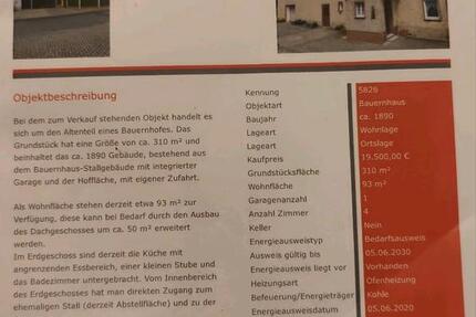 Haus Oschatz - 4 Zimmer, 93 m&sup2;, 50.000&euro; | Angebot:26482871