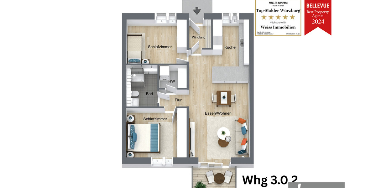 Etagenwohnung Hilpoltstein - 3 Zimmer, 78 m&sup2;, 416.973&euro; | Angebot:25745953