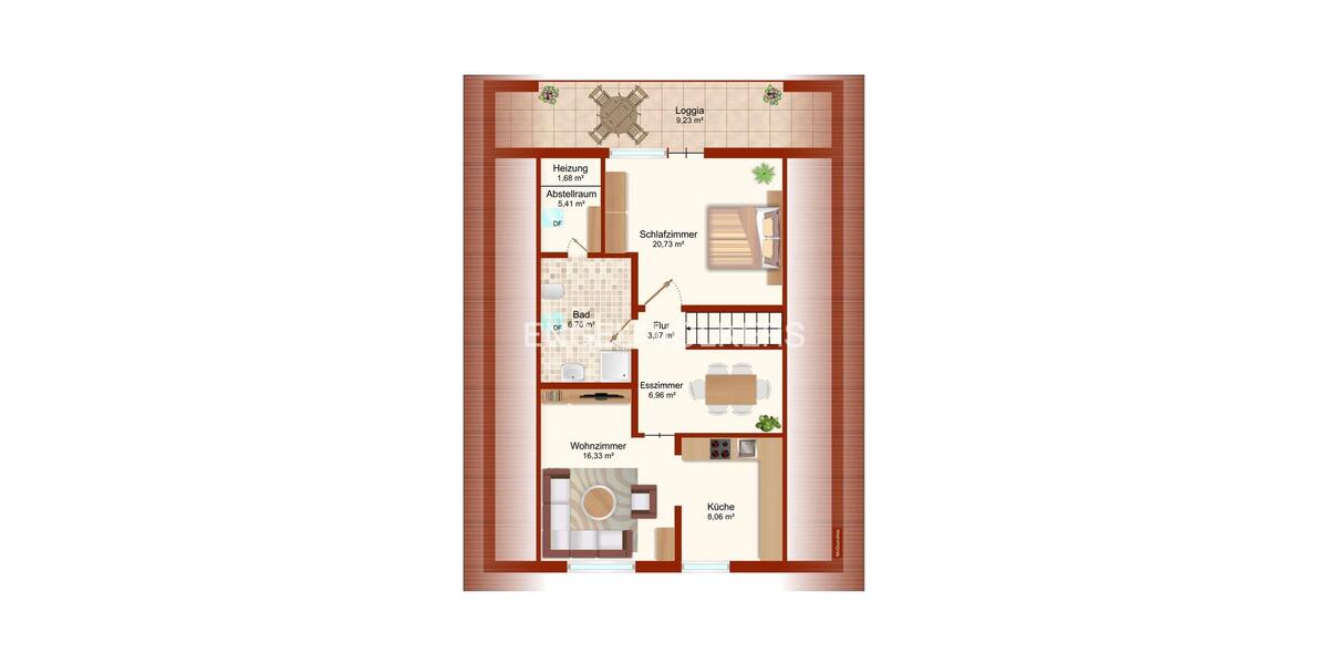 Dachgeschoßwohnung Jever - 2 Zimmer, 72 m&sup2;, 560&euro; | Angebot:25904602