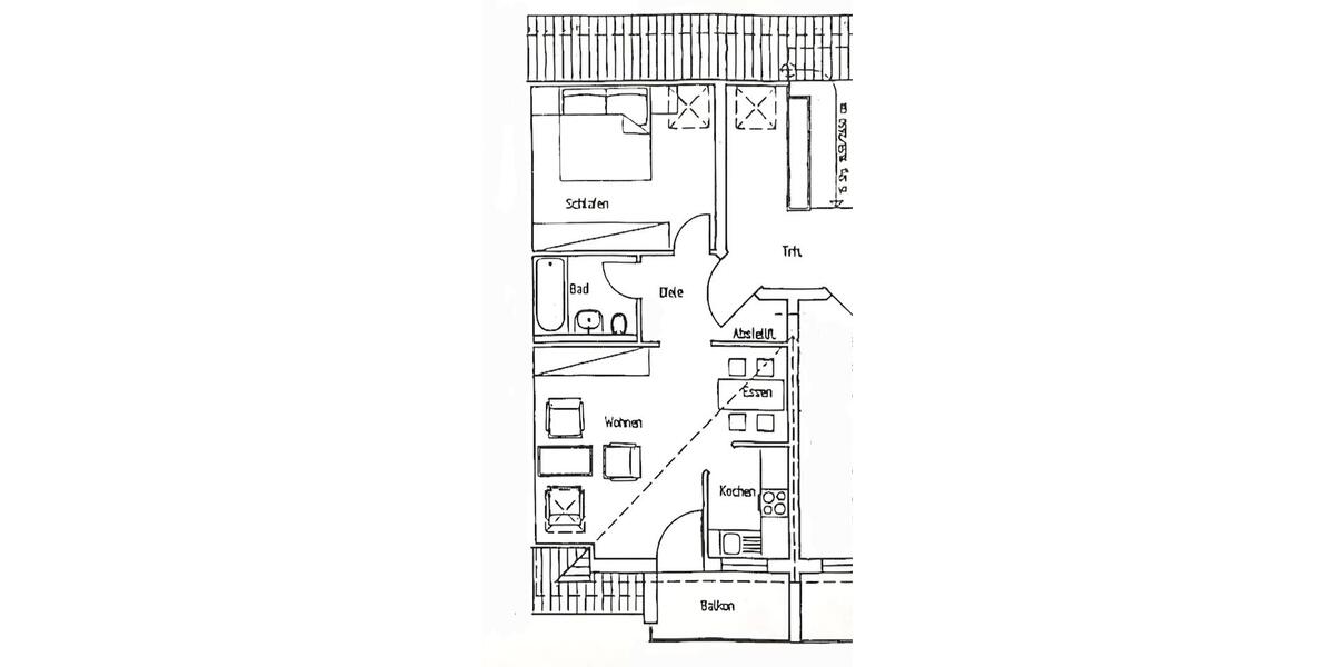 Helle ausbaufähige 2-Zi-Wohnung m. Balkon & Stellplatz bei Erfurt 2 zimmer