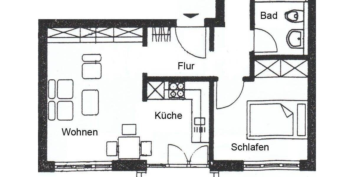 Etagenwohnung Leipzig Reudnitz-Thonberg - 2 Zimmer, 40 m&sup2;, 369&euro; | Angebot:26887673