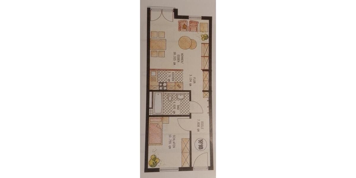 Etagenwohnung Bruchsal - 2 Zimmer, 49 m&sup2;, 590&euro; | Angebot:26662156